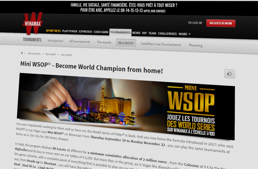 Winamax’s Official Miniature Online WSOP Series Returns alongside Live Festival