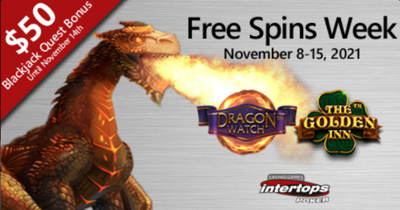 Intertops Poker berputar kembali minggu ini dengan slot online Dragon Watch dan Golden Inn