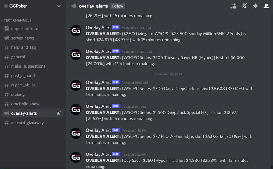 GGPoker Adds New Overlay Bot to its Discord Server