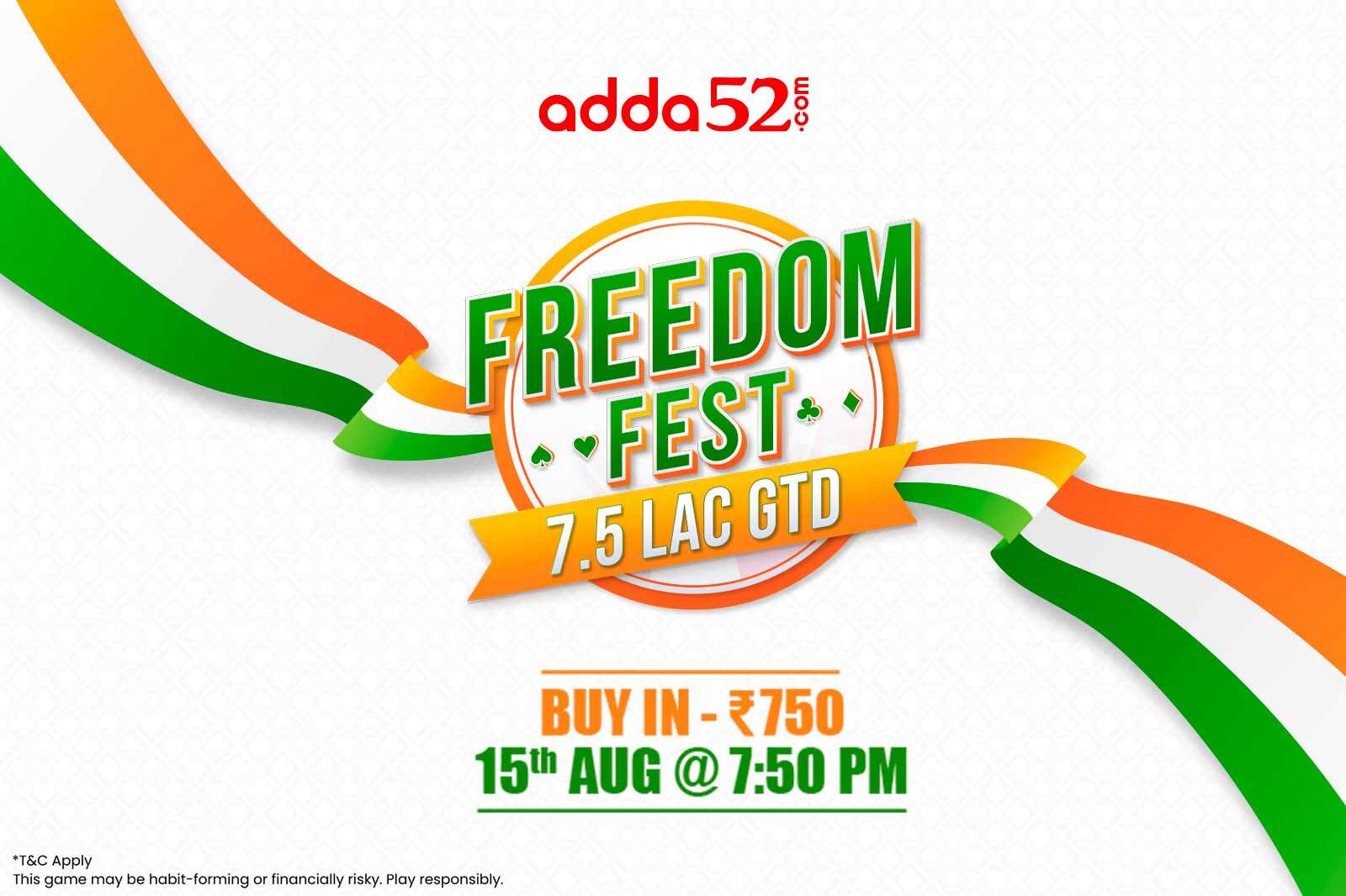 Adda52 announces ‘Freedom Fest’ – an online Poker tournament