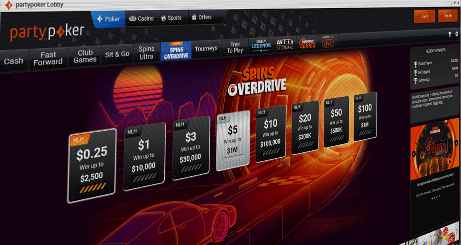 Partypoker Launches SPINS Overdrive, Replaces Traditional Format
