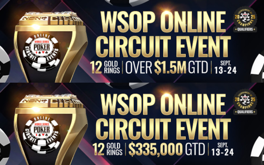 WSOP Online Circuit Series in September -- 12 Ring Events, $1.5 Million Guaranteed